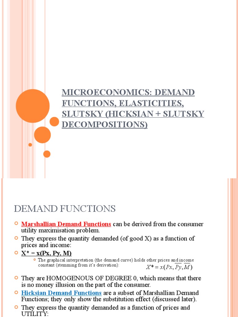 Marshallian vs. Hicksian Demand Functions | PDF | Demand | Teaching ...