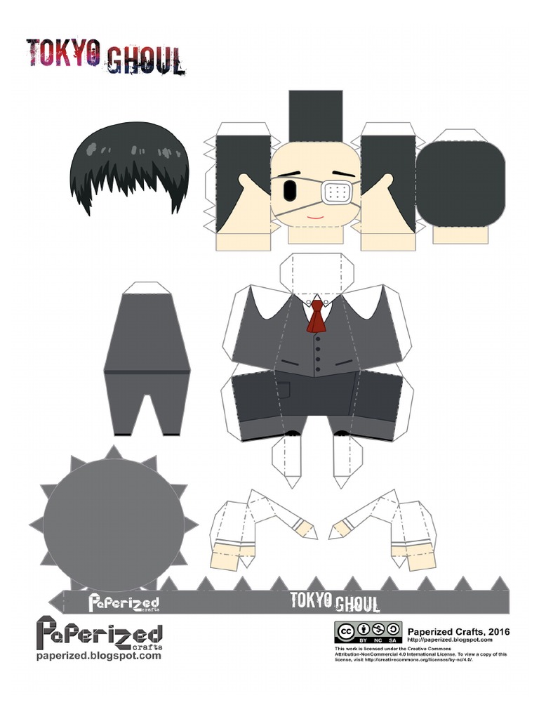 Tokyo Ghoul Ken Kaneki Anteiku Uniform Papercraft