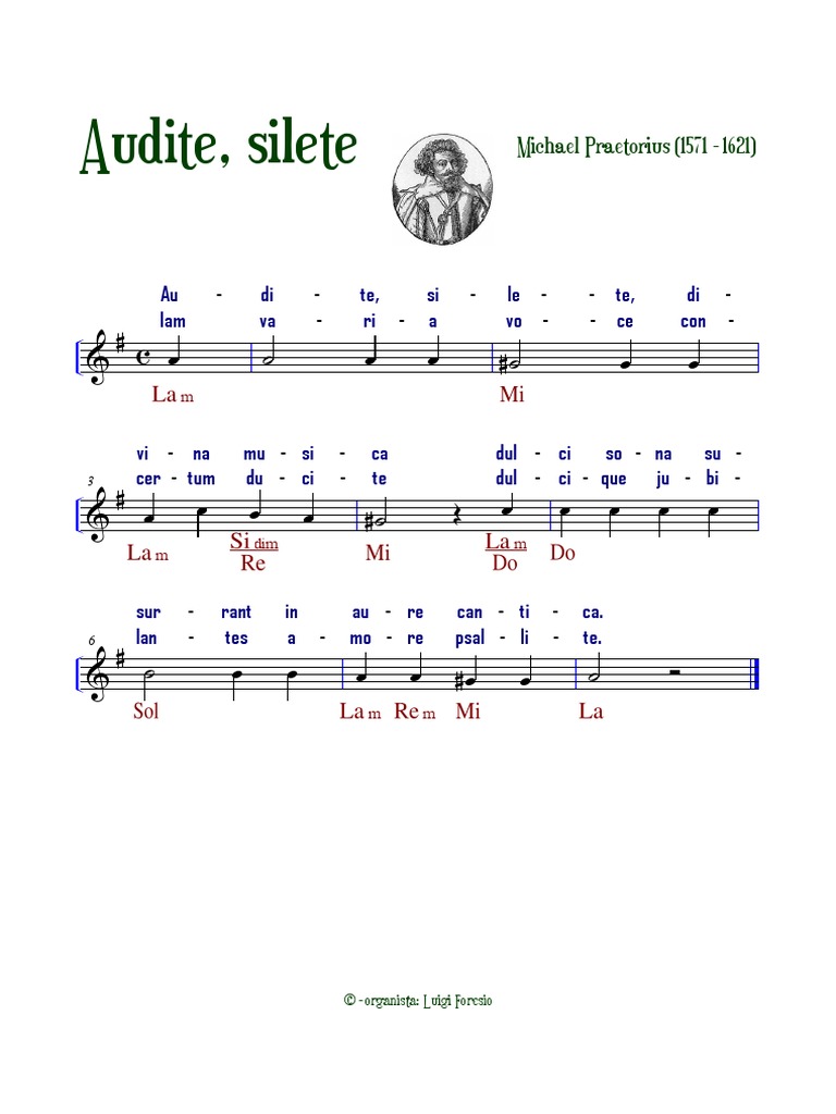 Audite, Silete - Praetorius | PDF