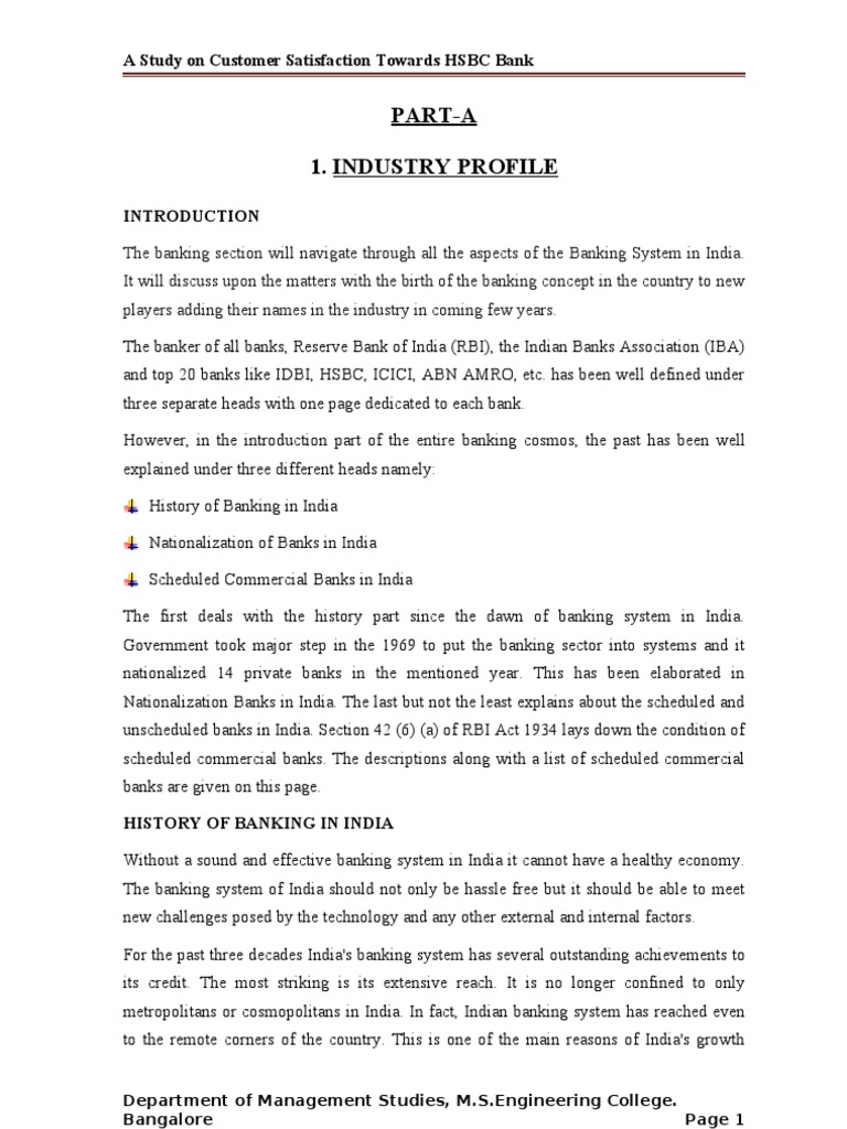 FINAL - PROJECT Report On HSBC | PDF | Hsbc | Inflation