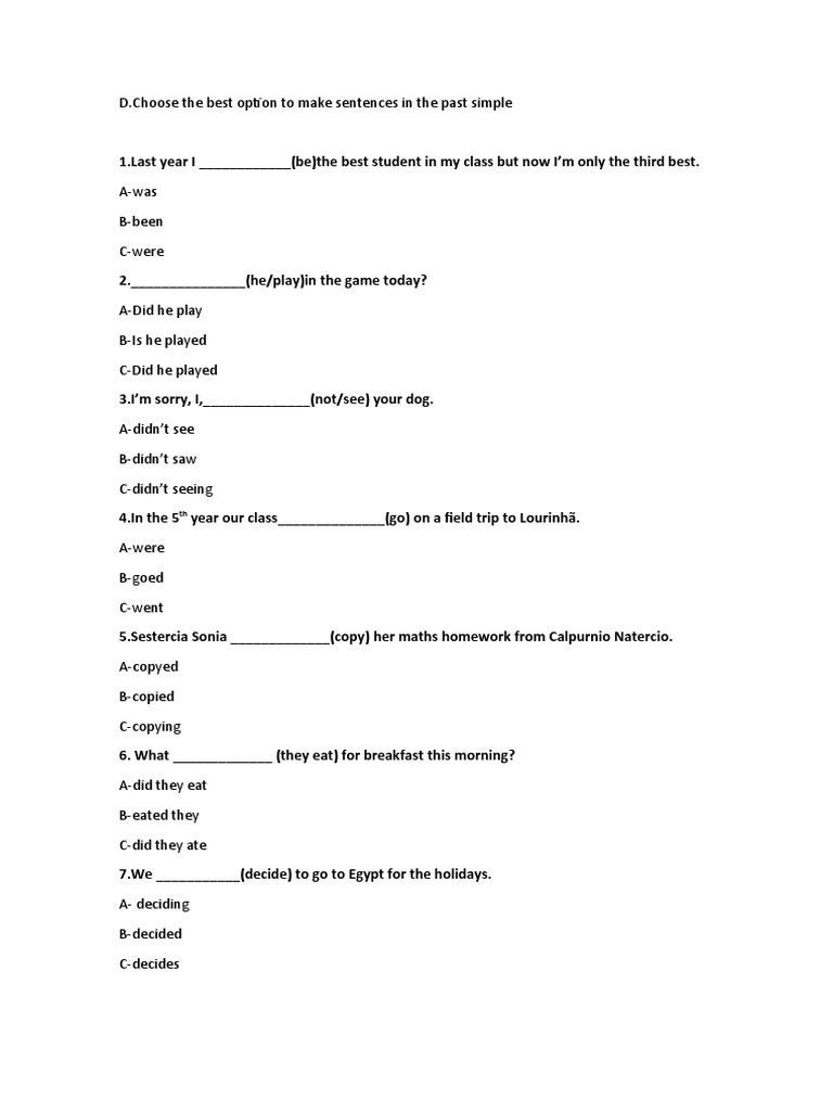 Teste Ingles 7º 3ºperiodo | PDF | Language Arts & Discipline