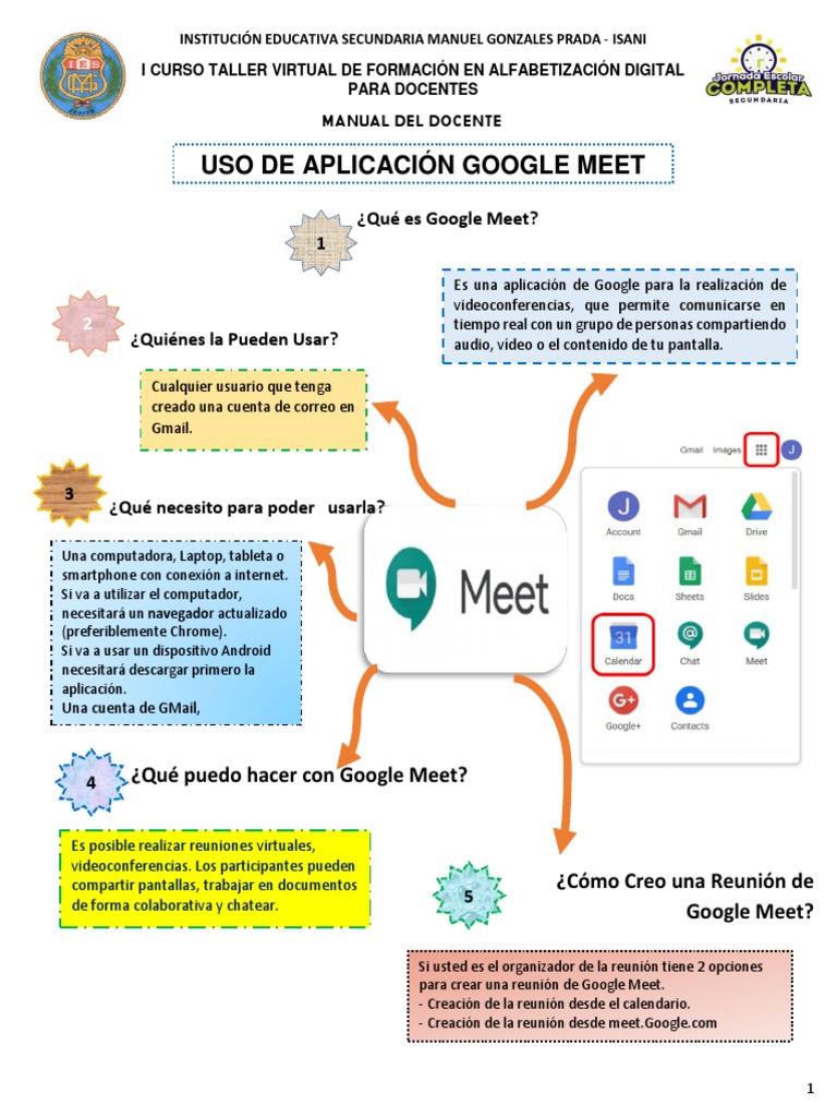 GUIA de GOOGLE MEET 2020 | PDF | Gmail | Videotelefonía