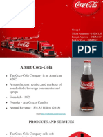 Group 1 Coca-Cola report on products, marketing strategies and SWOT analysis