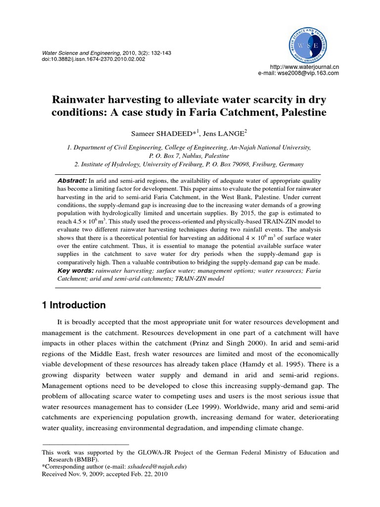 Rainwater Harvesting in Faria Catchment | PDF | Surface Runoff ...