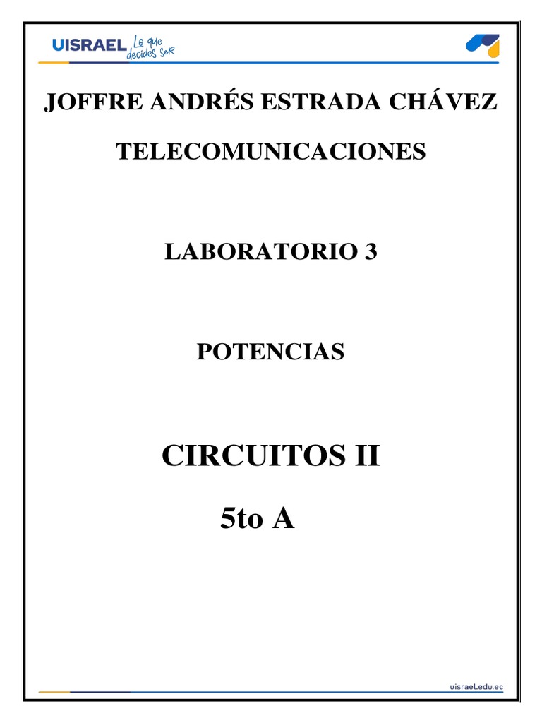 Práctica 3 Circuitos II JE | PDF | Energia electrica | Inductor