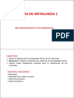 METALURGIA PRACTICA RECONOCIMIENTO DE MINERALESf