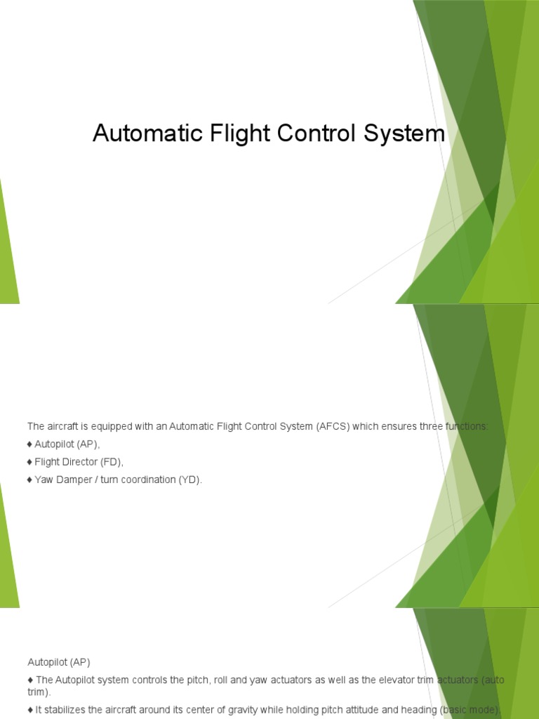 Automatic Flight Control System PDF Aircraft Flight Control System