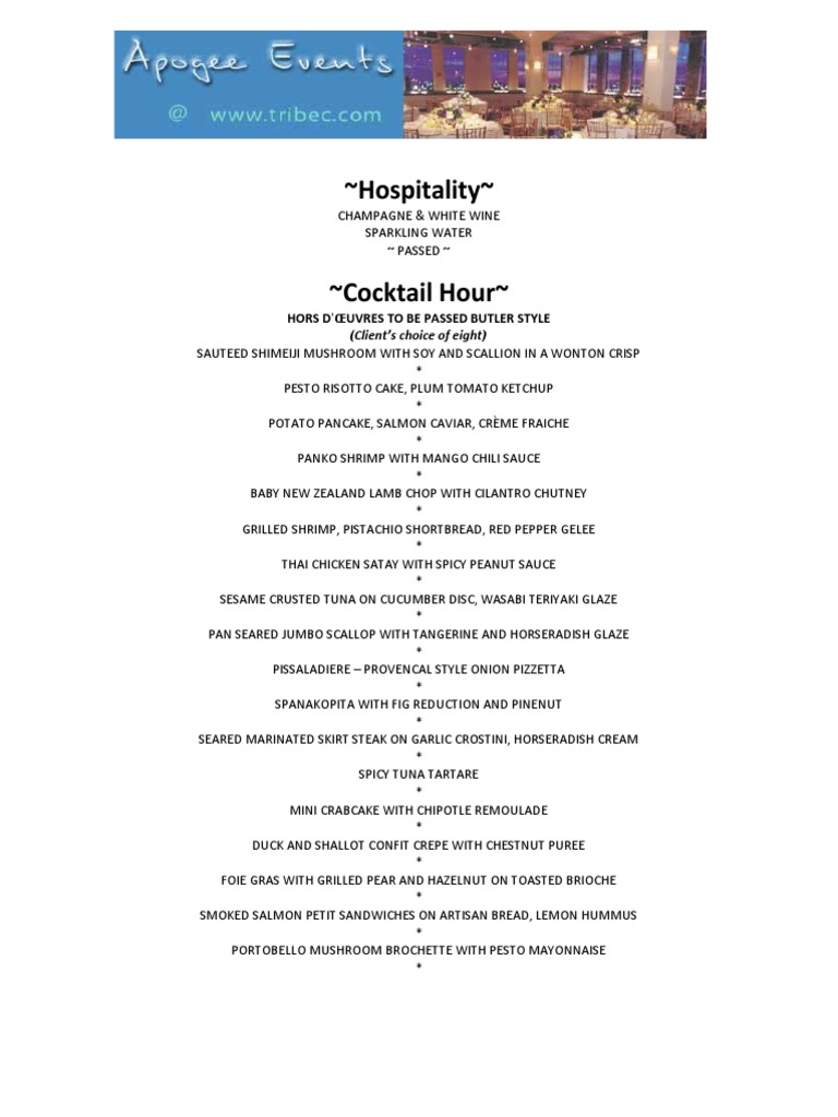 Elegant Seated Dinner Menu Sample | PDF | Sushi | Salad