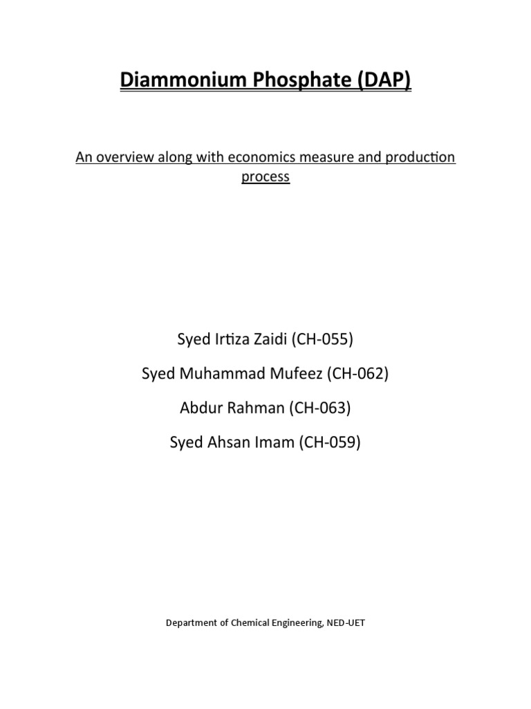 DAP Manufacturing Process Overview | PDF