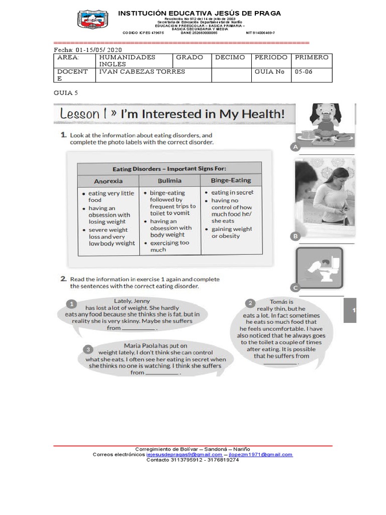 Guia Decimo Ingles PDF Educación avanzada
