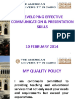 SCE Presentation On Developing Effective Communication & Presentation Skills