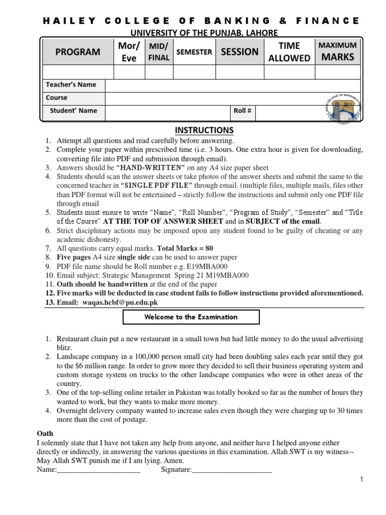 SM Spring 21 Mid Final IRM 6 Sem | PDF | Mail | Business