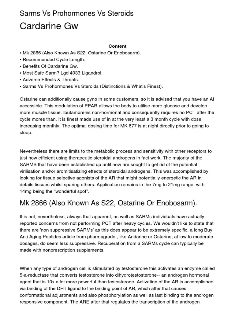 SARMs vs Steroids: A User's Guide | PDF | Self-Improvement
