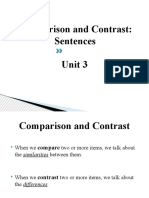 Comparison and Contrast: Sentences Unit 3