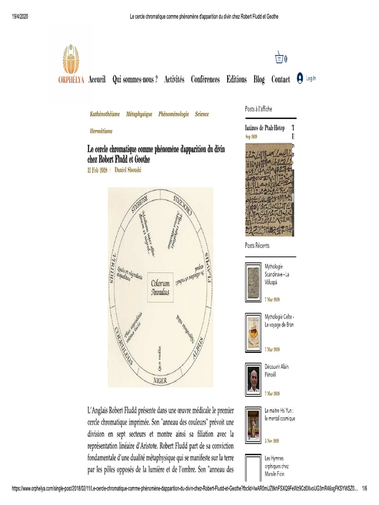 Le Cercle Chromatique Comme Phénomène D... N Du Divin Chez Robert Fludd ...