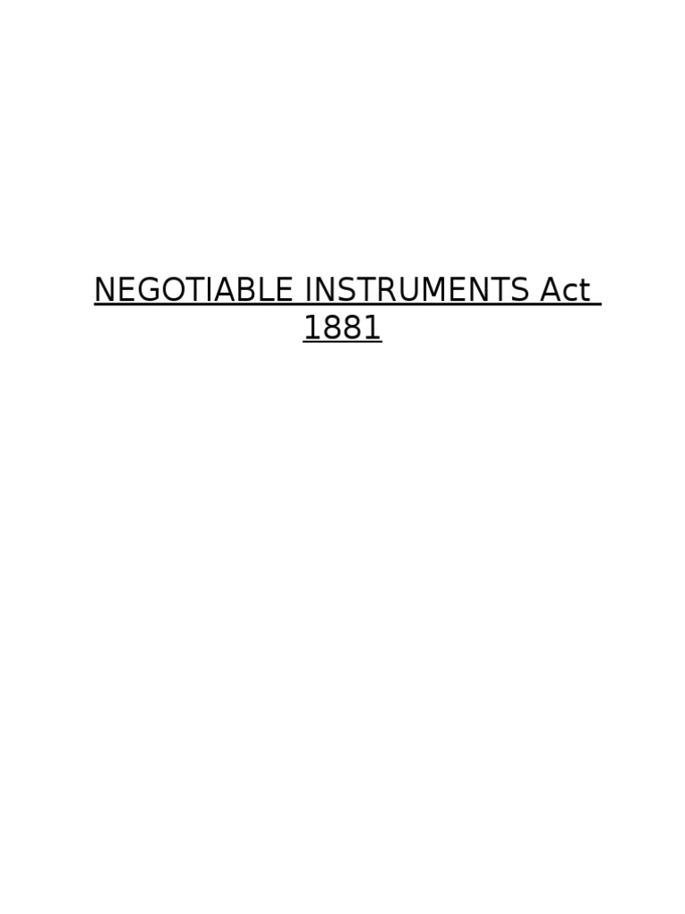 Understanding Negotiable Instruments | PDF | Negotiable Instrument | Cheque