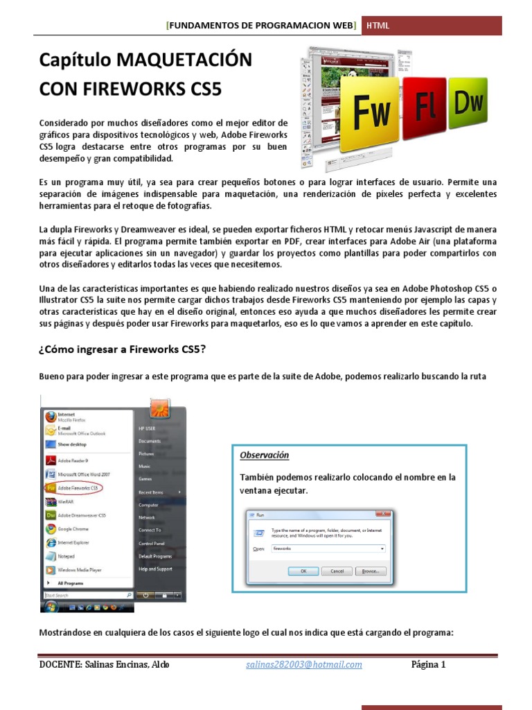Creando Una Website Con Fireworks | Descargar gratis PDF | HTML | Adobe ...