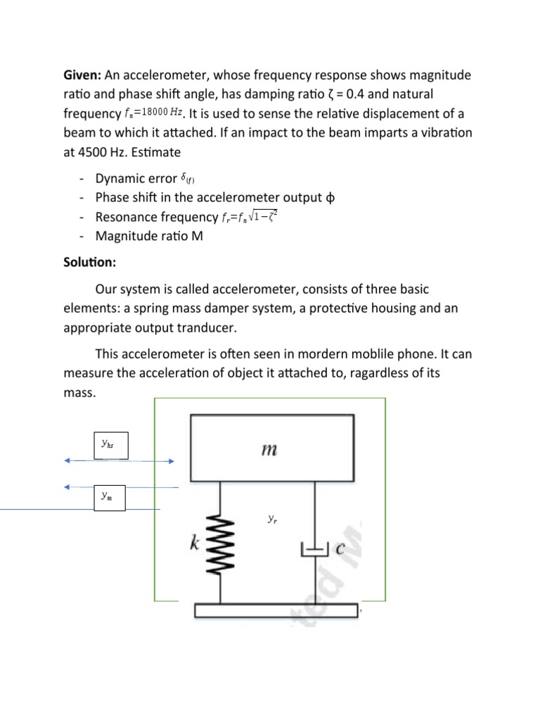 Given: An Accelerometer, Whose Frequency Response Shows Magnitude | PDF ...
