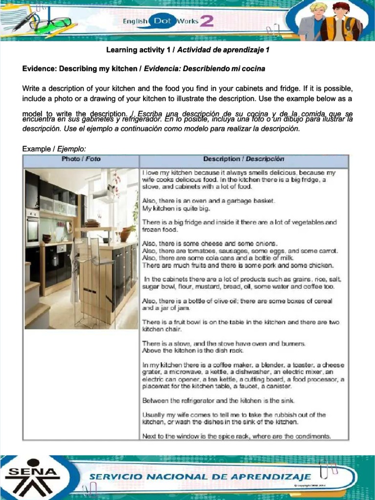 PDF Describing My Kitchen Compress | PDF