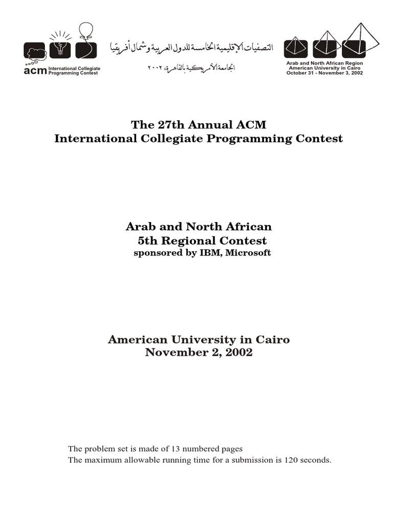 The 27th Annual ACM International Collegiate Programming Contest PDF