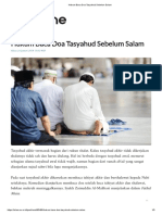 Hukum Baca Doa Tasyahud Sebelum Salam