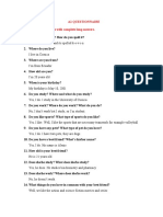 A1 Questionnaire Answer These Questions With Complete Long Answers