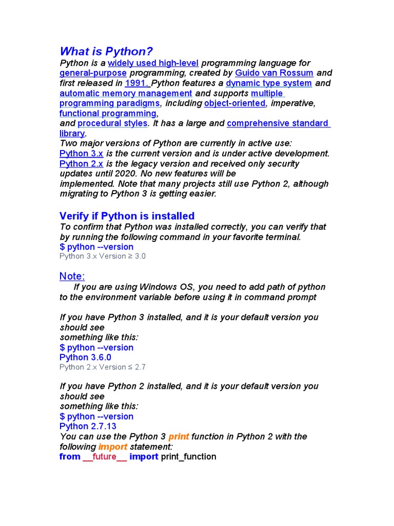 Intro To Python | PDF