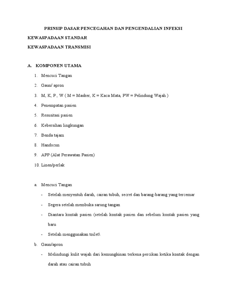 Prinsip Dasar Pencegahan Dan Pengendalian Infeksi Pdf