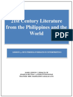 21st Century Literature From The Philippines and The World: Lesson 5: Multimedia Formats in Interpreting