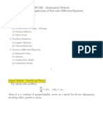 SPS 2281 - Mathematical Methods Lecture #7 - Applications of First-Order Differential Equations