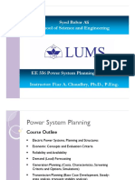 EE 556 Power System Planning Course Outline