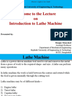 Welcome To The Lecture On Introduction To Lathe Machine: Rajshahi University of Engineering & Technology