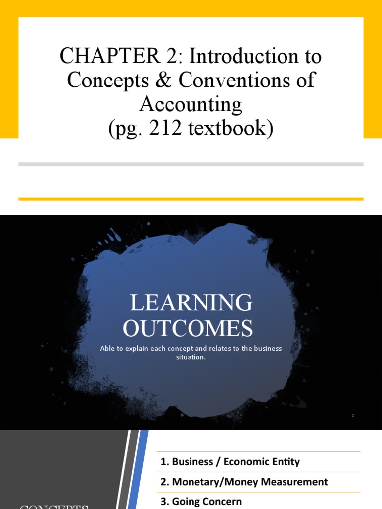 CHAPTER 2 Introduction To Concepts & Conventions of Accounting (Pg