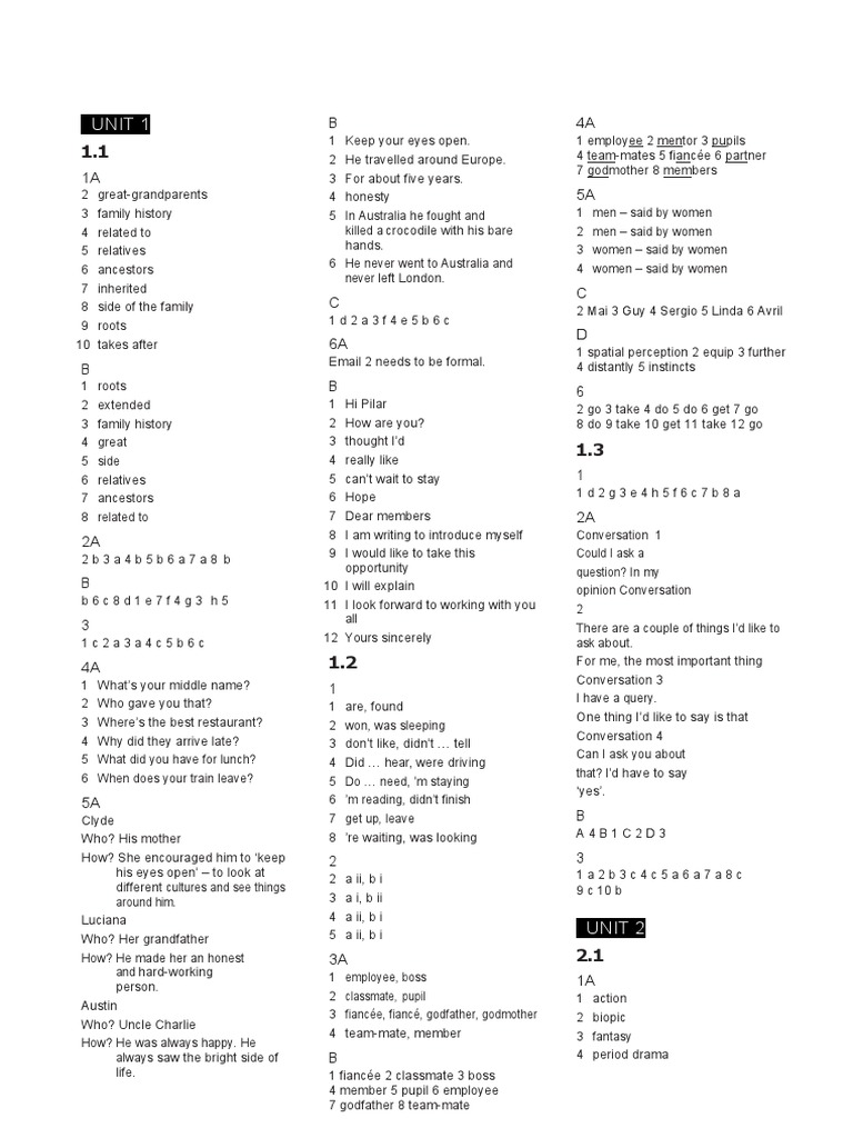 Speakout Intermediate Answer Key PDF | PDF | Nature