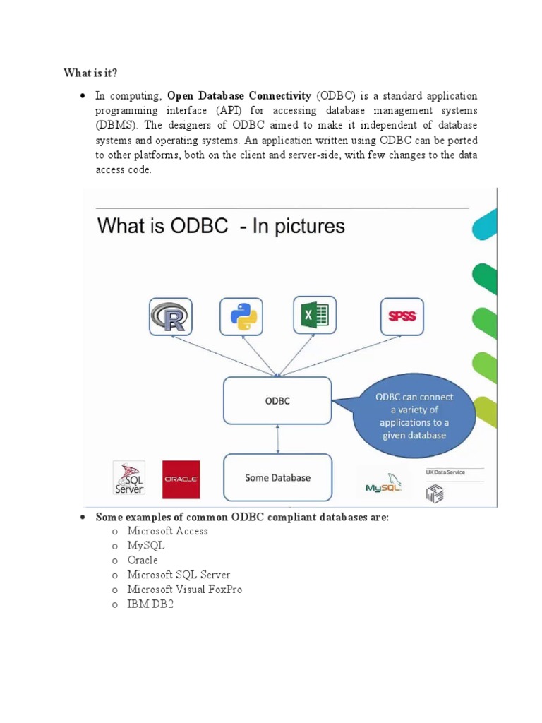 Understanding ODBC: A Comprehensive Guide | PDF | Information Retrieval ...