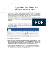 Cara Menggunakan Fitur Bullets and Numbering Di Microsoft Word