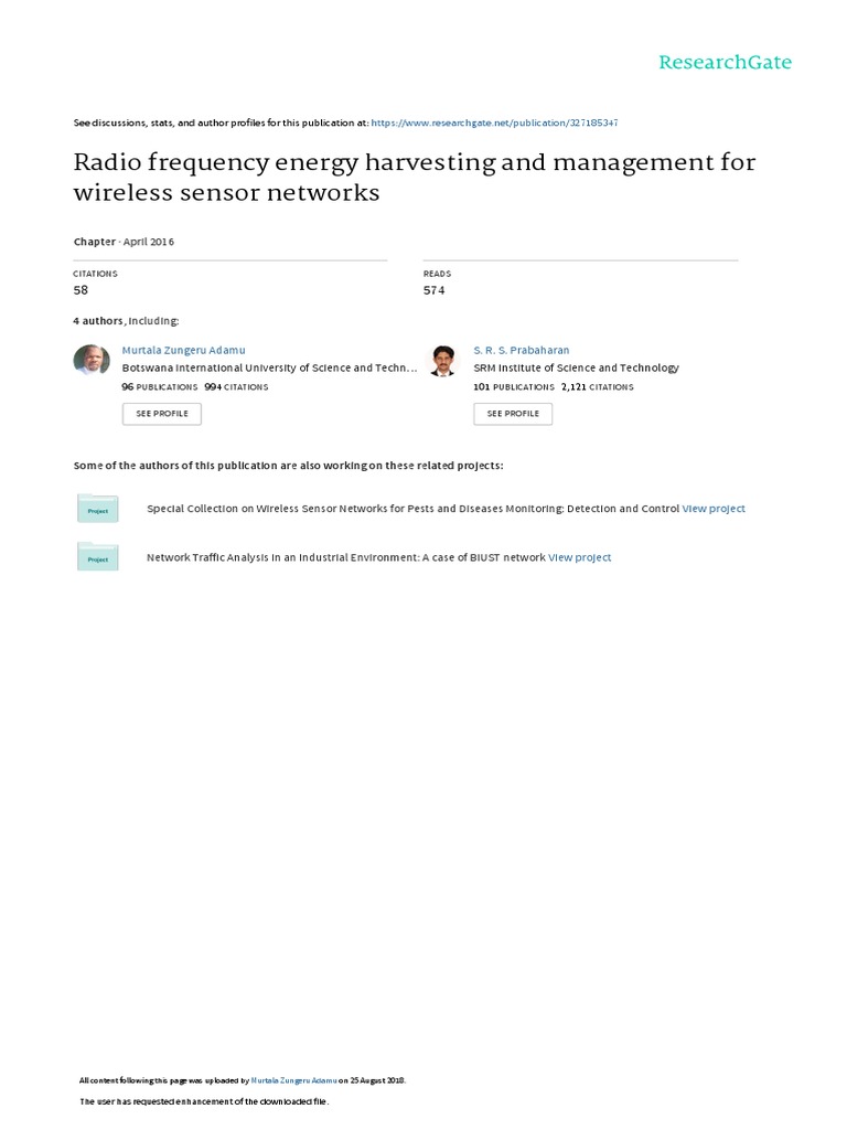 Radio Frequency Energyharvestingand Managementfor Wireless Sensor ...