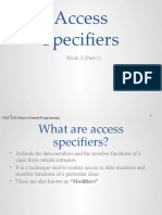 Access Specifiers: Week-3 (Part-1)