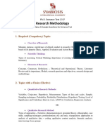 Syllabus For Research Methodology Component