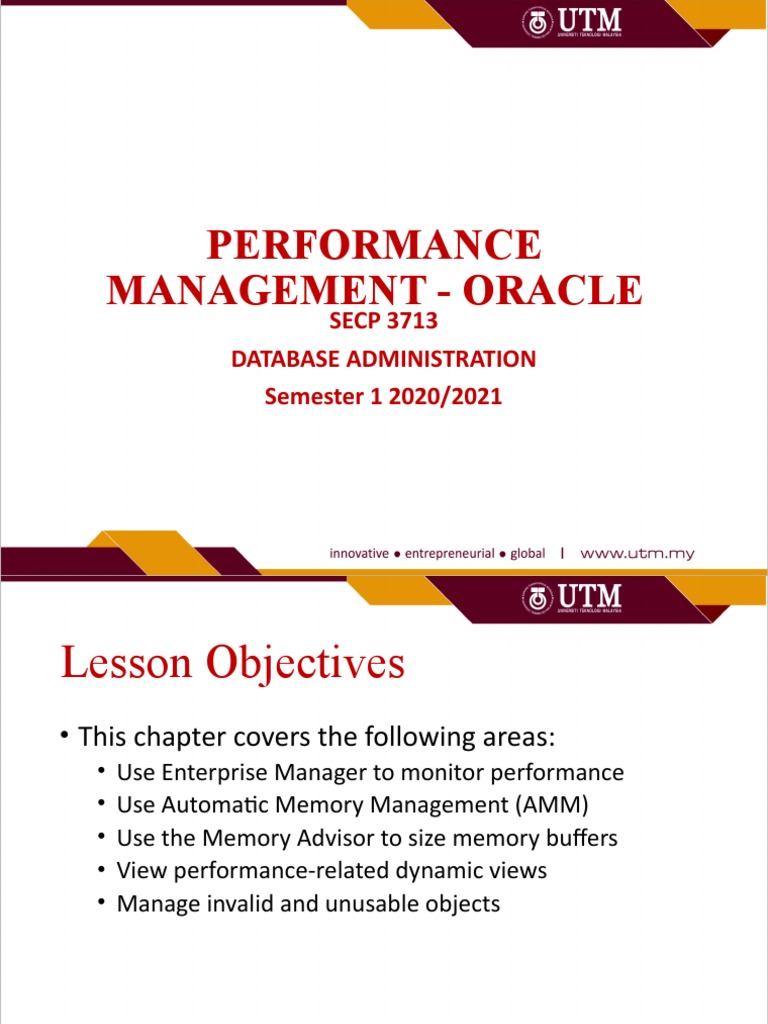 Week9 2PerformanceMgt Oracle 2020 | PDF | Databases | Information ...