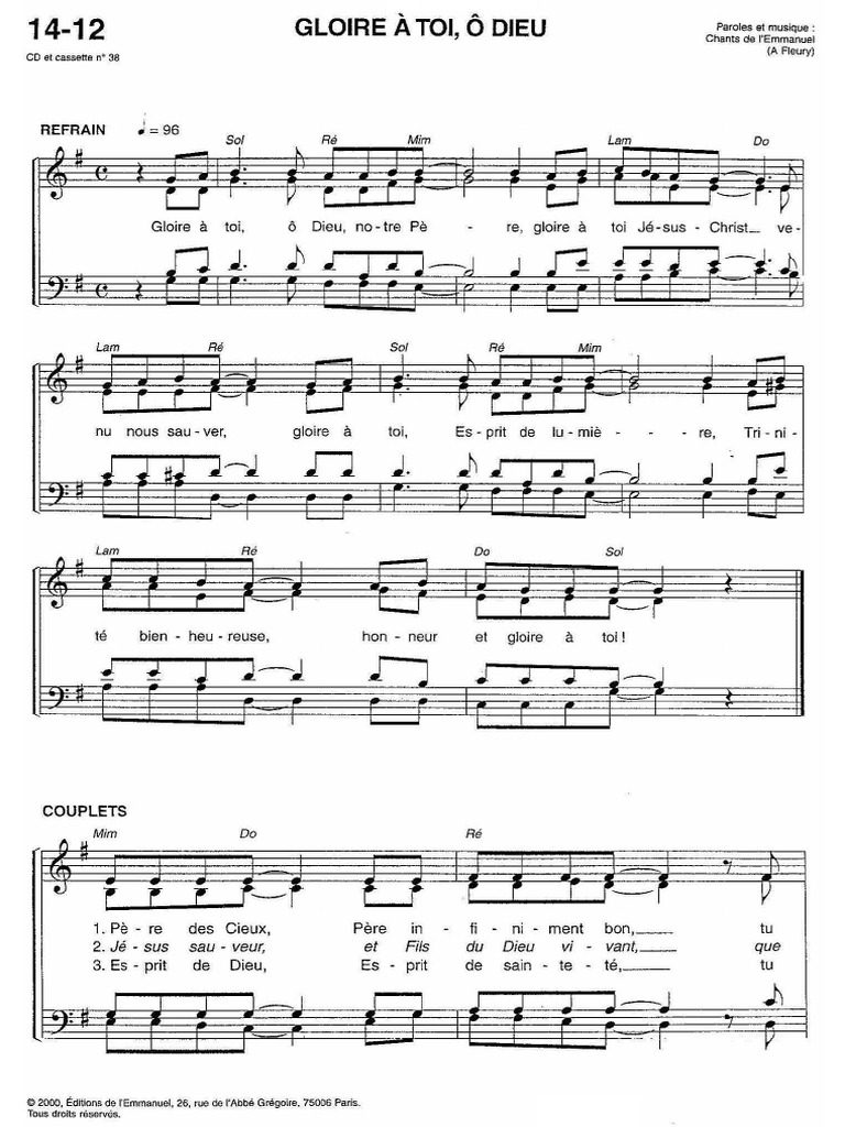 Gloire A Toi Ô Dieu Notre Père PDF
