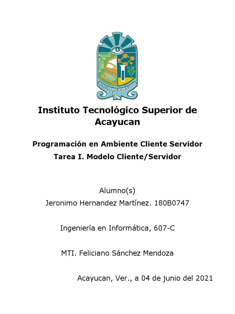 Modelo Cliente Servidor | PDF | Modelo cliente-servidor | Servidor ...