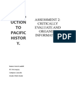 HYF01 Introd Uction TO Pacific Histor Y.: Assessment 2: Critically Evaluate and Organise Information