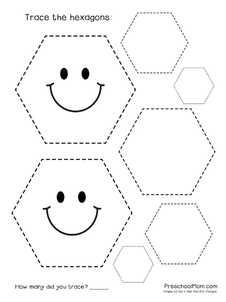 Hexagon Tracing Sheet PDF
