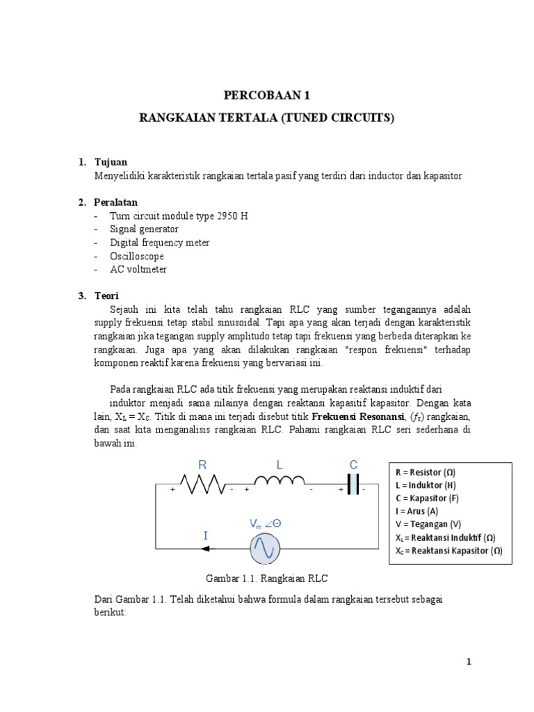 Karakteristik Rangkaian Tertala RLC | PDF