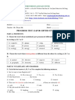 Progress Test 12 (For Gifted Students)