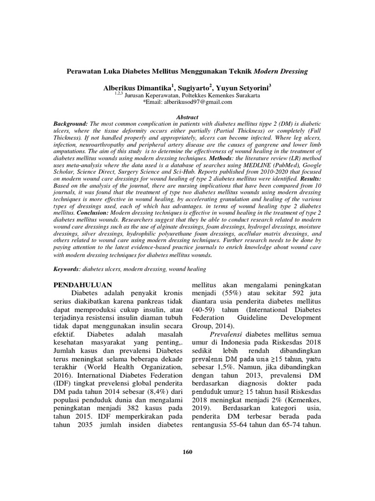 Perawatan Luka Diabetes Mellitus Menggunakan Teknik Modern Dressing