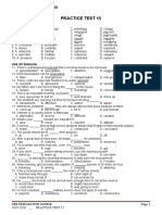 UEE Practice Test 15: Phonology and English Questions