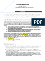 Individual Paper #1: - Strategic Planning