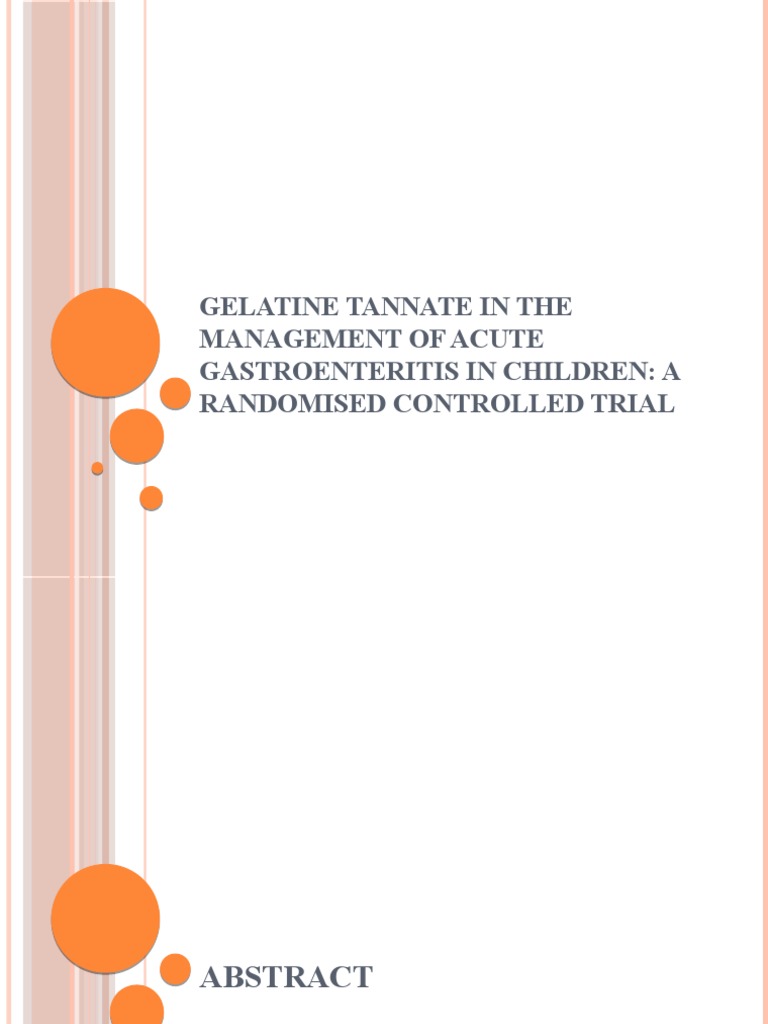Gelatine Tannate Provides No Additional Benefit in Reducing Duration of